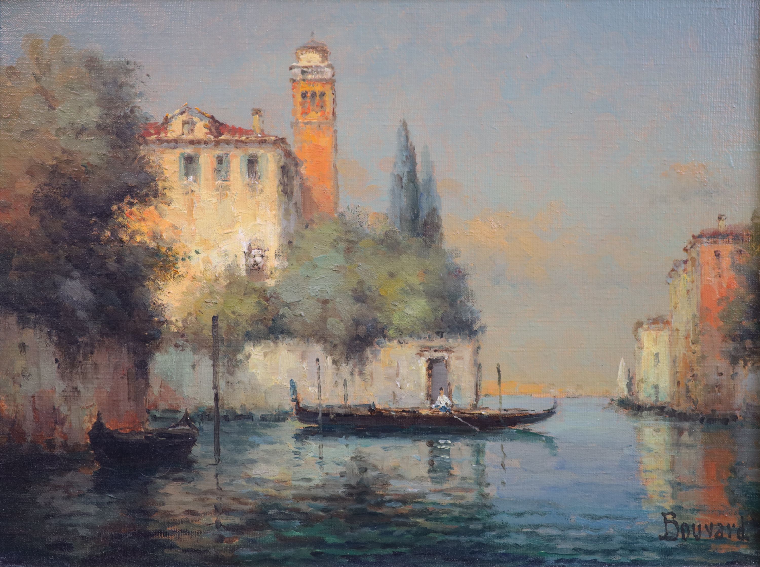 § A. Bouvard Jnr (1870-1956) Venetian canal scene 10.25 x 13.5in.